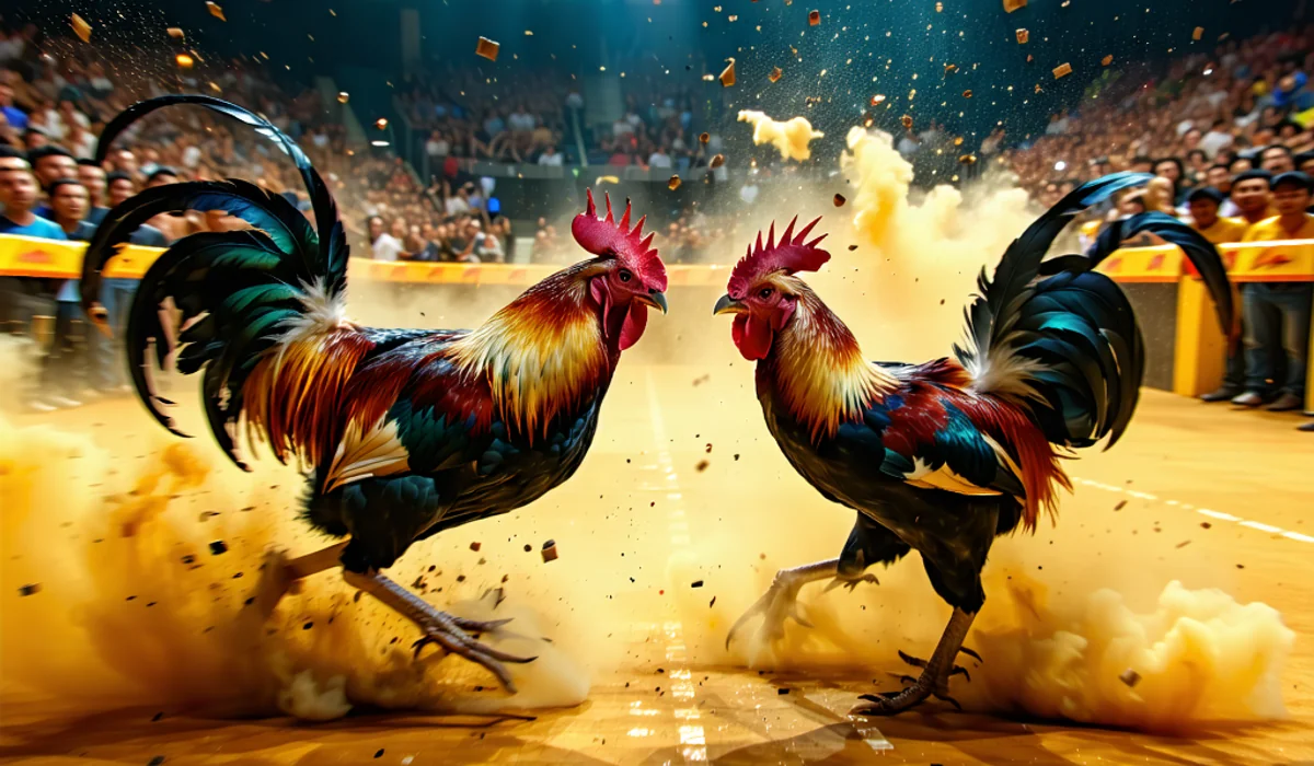 Khán đài sôi động của một trận đấu gà chọi trên NOHU90