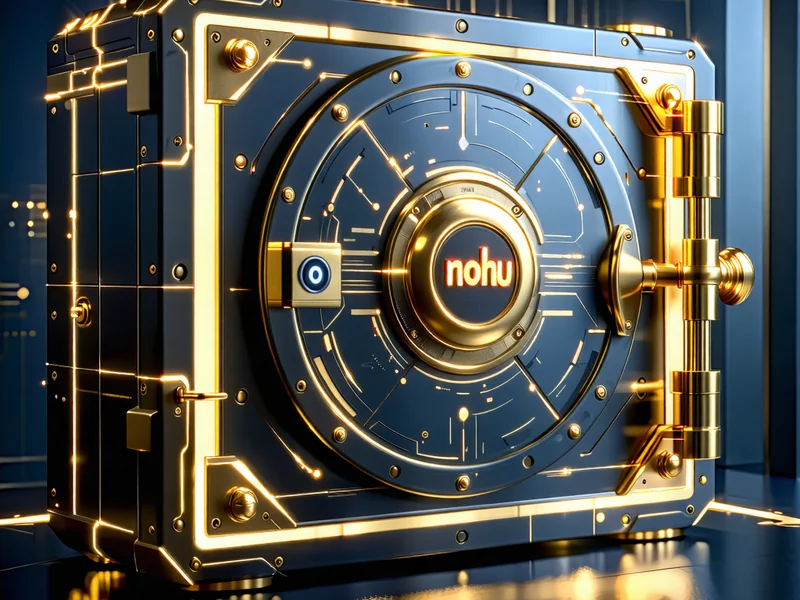 Biểu tượng mã hóa dữ liệu SSL/TLS với ổ khóa và lá chắn bảo vệ trên nền màu vàng và đỏ của NOHU90