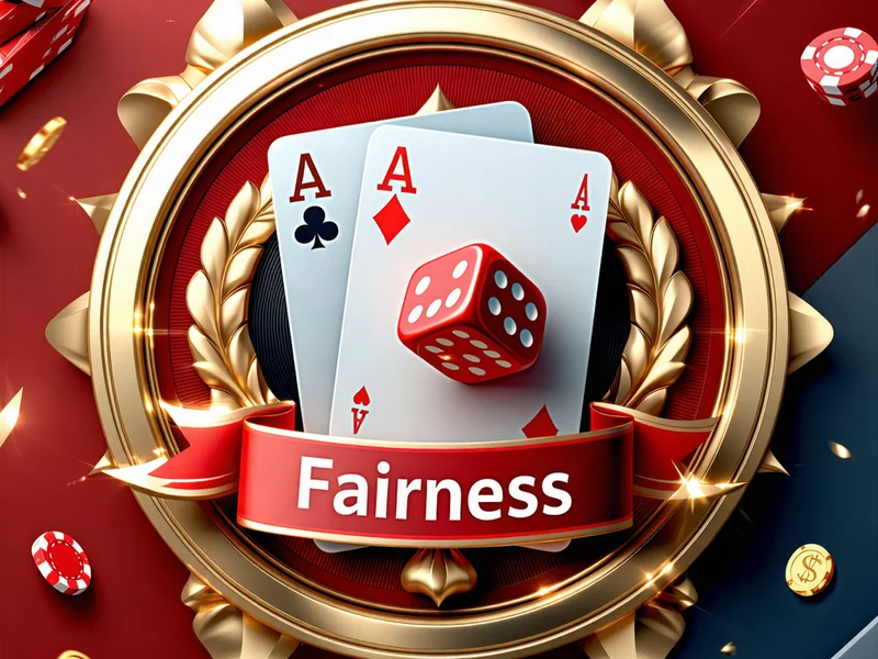 Dấu niêm phong công bằng với biểu tượng RNG và chứng nhận độc lập, trên nền trò chơi casino