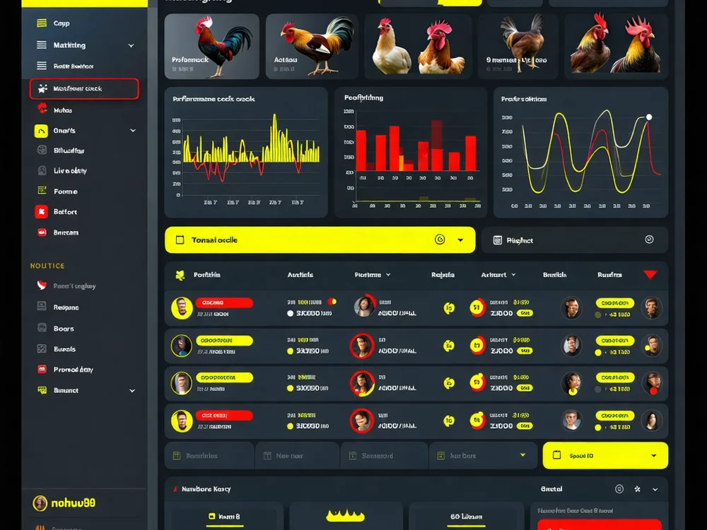 Giao diện nền tảng NOHU90 hiển thị các tính năng như lịch thi đấu, thống kê trận đấu, và hỗ trợ trực tuyến, với thiết kế hiện đại và dễ sử dụng.