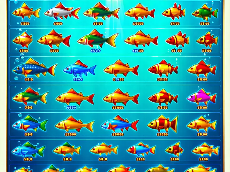 Biểu đồ các loại cá và điểm số trong game bắn cá NOHU90