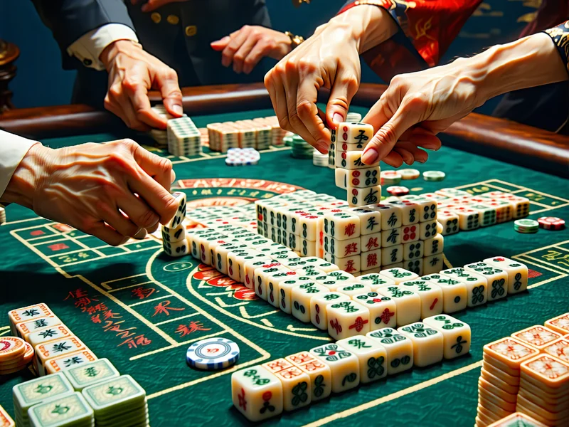 Hình ảnh người chơi Mạt chược Quảng Đông đang tập trung