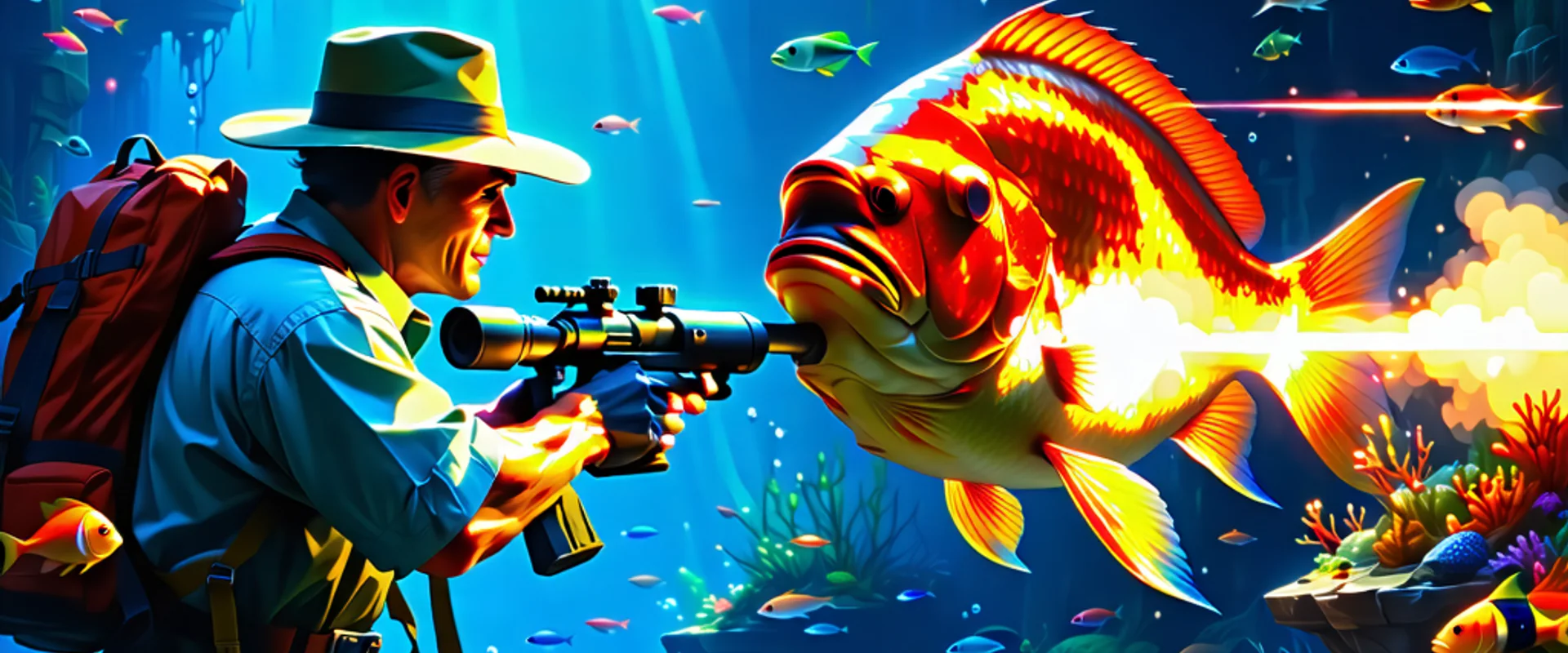 Giao diện game bắn cá NOHU90 sống động với logo NOHU90.com