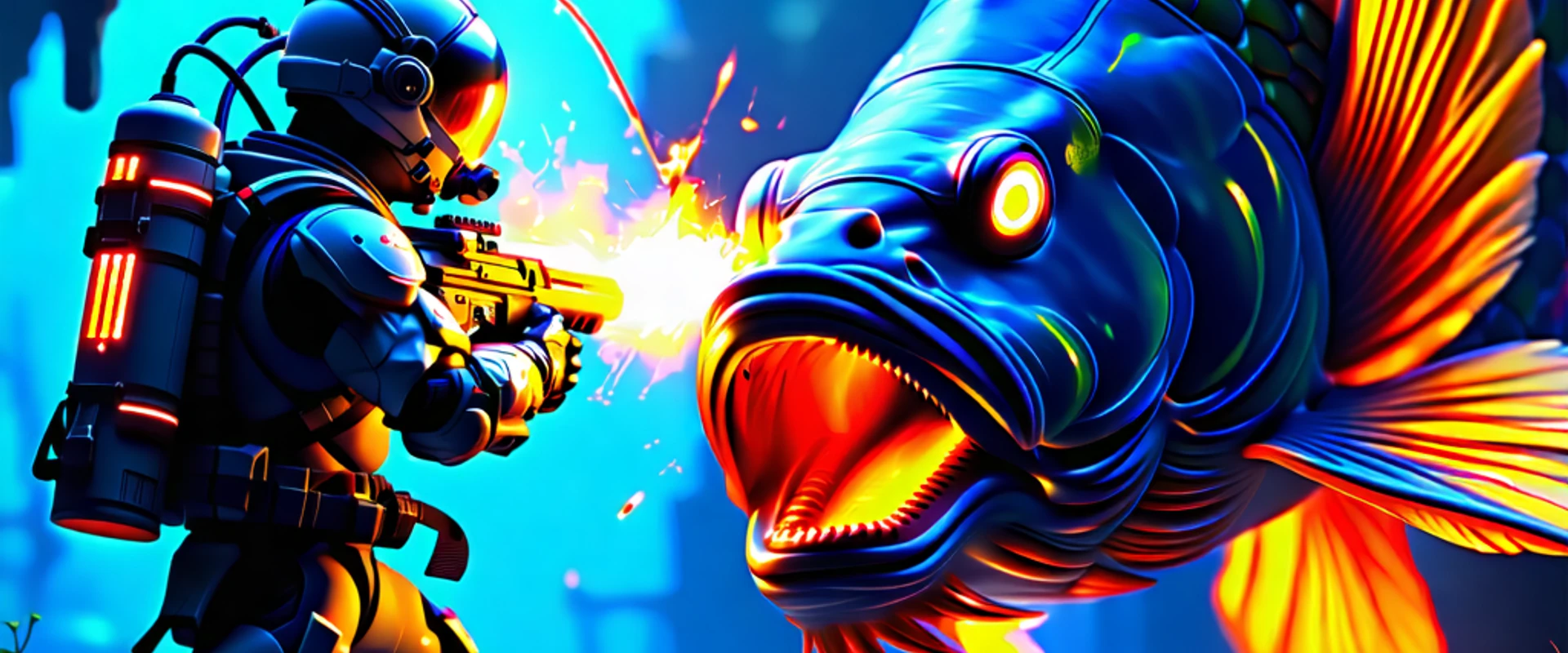 Hình ảnh chính về trò chơi săn cá NOHU90 với các loại vũ khí và vật phẩm rực rỡ, thiết kế sang trọng