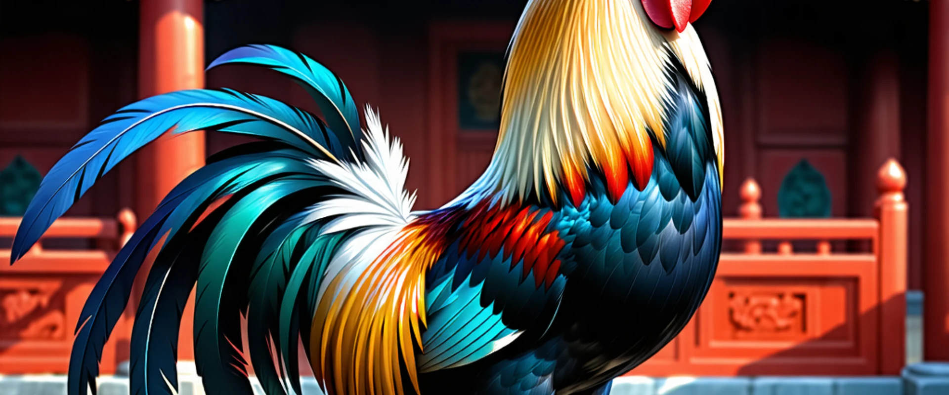 Hình ảnh gà chọi hùng dũng trên nền tảng NOHU90