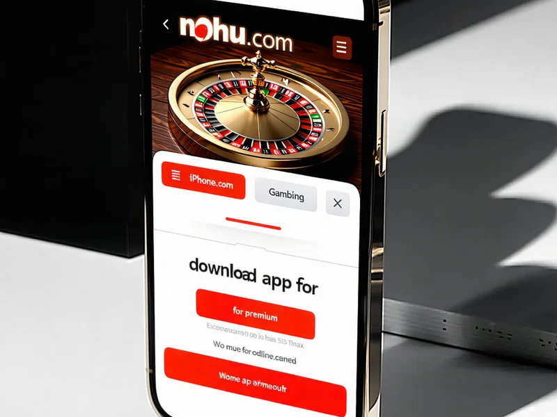 Màn hình iPhone hiển thị trang chủ NOHU90.com với phần tải ứng dụng, nhấn vào tùy chọn iOS để tải NOHU90 App