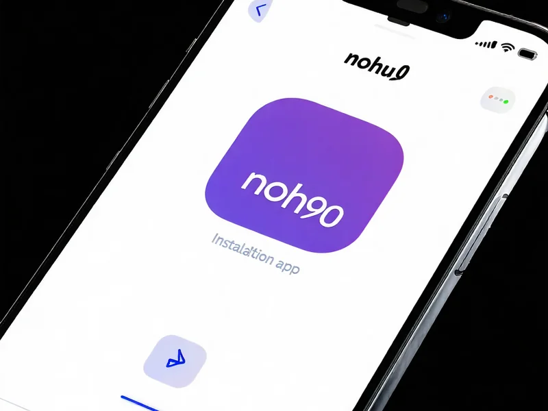 Màn hình iPhone hiển thị mã QR để tải NOHU90 App hoặc thông báo xác nhận cài đặt ứng dụng NOHU90