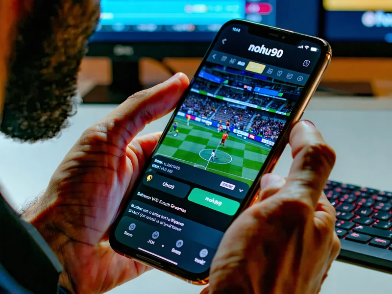 Người chơi đang cá cược trực tiếp trên ứng dụng NOHU90 với màn hình hiển thị tỷ lệ cược