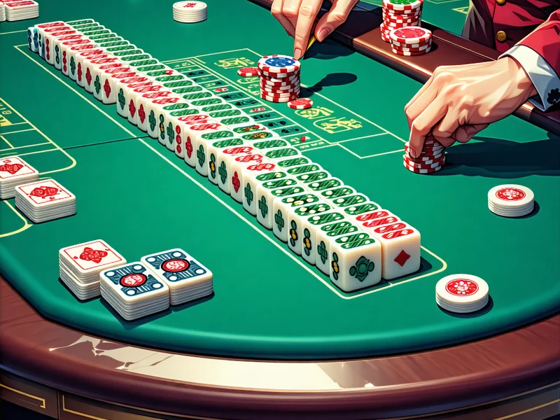 Minh họa các hành động ăn, chạm, côn trong Mạt chược, với các quân bài NOHU90 được xếp gọn gàng