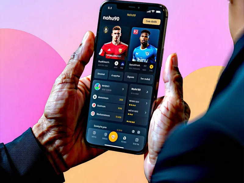 NOHU90, NOHU90.com, NOHO, nohu90 link, link nohu90, nohu90 chính thức, nohu90 app – Màn hình điện thoại hiển thị ứng dụng NOHU90 với giao diện dự đoán thể thao