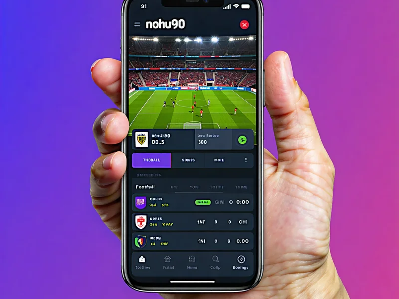 Điện thoại di động hiển thị ứng dụng cá cược thể thao NOHU90