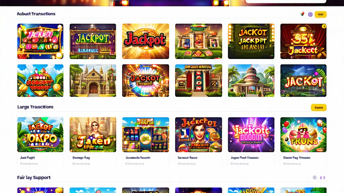 Hình ảnh giao diện người dùng NOHU90.com với các trò chơi jackpot nổi bật, hiển thị số tiền jackpot lớn và các tính năng bảo mật, trên nền công nghệ cao và màu sắc rực rỡ