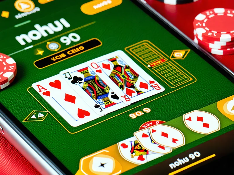 Giao diện ứng dụng NOHU90 trên điện thoại di động hiển thị trò chơi Xì Dách, với logo NOHO nổi bật