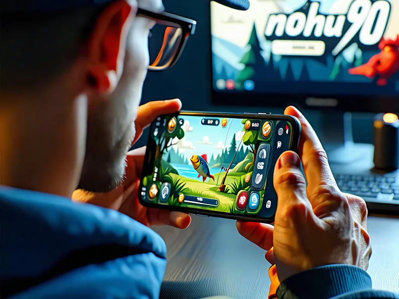 Người chơi trải nghiệm game bắn cá trên ứng dụng NOHU90