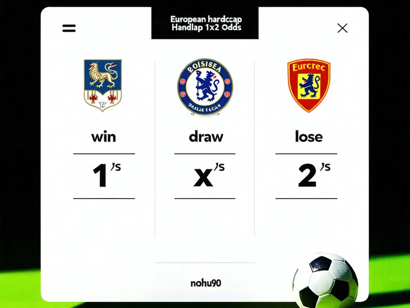 Bảng tỷ lệ kèo châu Âu 1X2 với các lựa chọn thắng, hòa, thua.