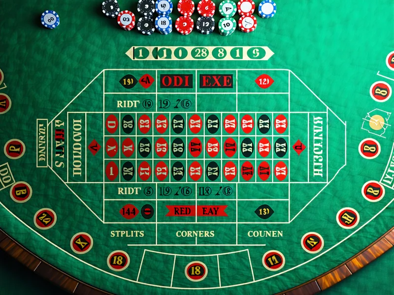Bố cục bàn Roulette rõ ràng, thể hiện các khu vực đặt cược bên trong và bên ngoài, giúp người chơi tại NOHU90 dễ dàng hình dung và đặt cược hiệu quả.