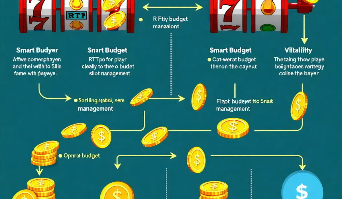 Biểu đồ minh họa RTP, độ biến động và quản lý ngân sách trong trò chơi slot của NOHU90