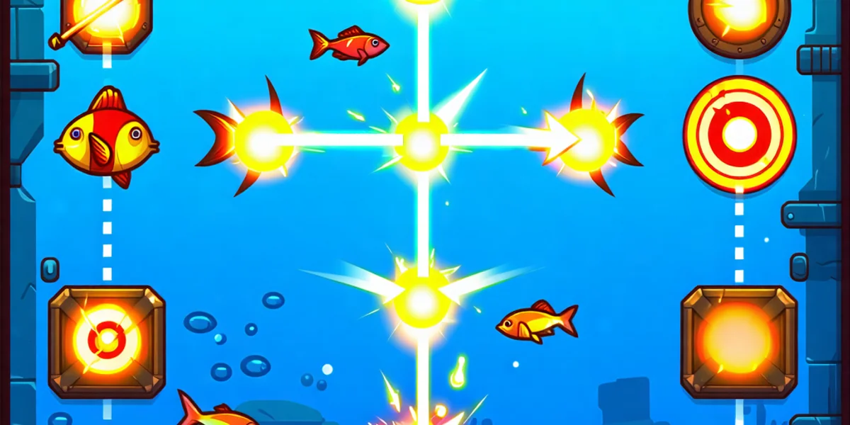 Hình ảnh minh họa chiến thuật săn cá hiệu quả, kết hợp vũ khí và vật phẩm tại NOHU90, với biểu đồ chiến lược và các yếu tố game