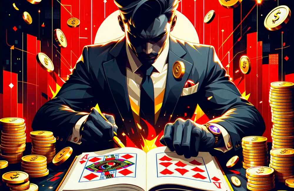 Hình ảnh minh họa các chiến lược cá cược thông minh, với biểu tượng tiền tệ, biểu đồ tăng trưởng và người chơi đang phân tích dữ liệu.