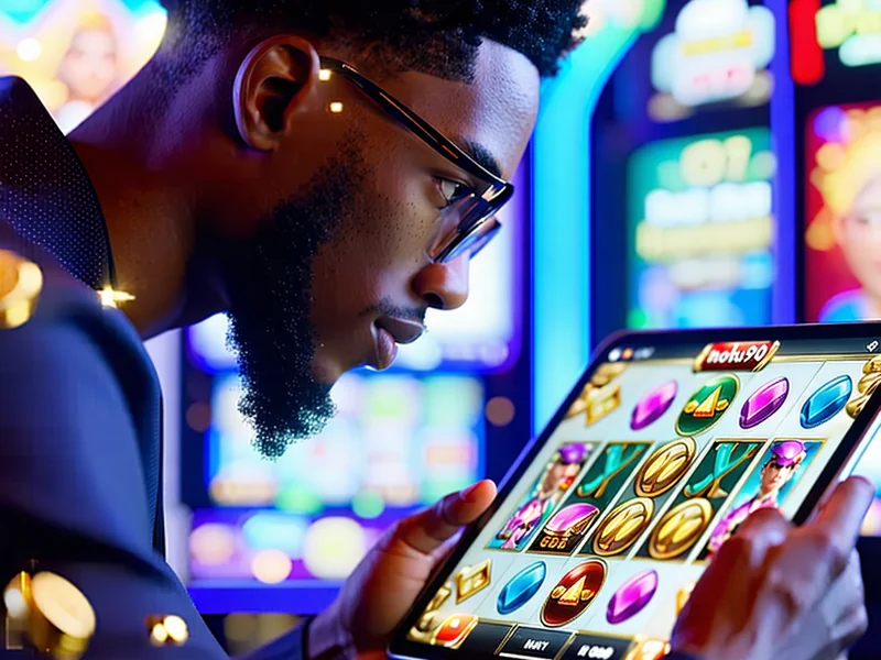 Người chơi đang tập trung trên màn hình điện thoại với giao diện NOHU90 app, minh họa các mẹo và chiến lược chơi Jackpot hiệu quả.